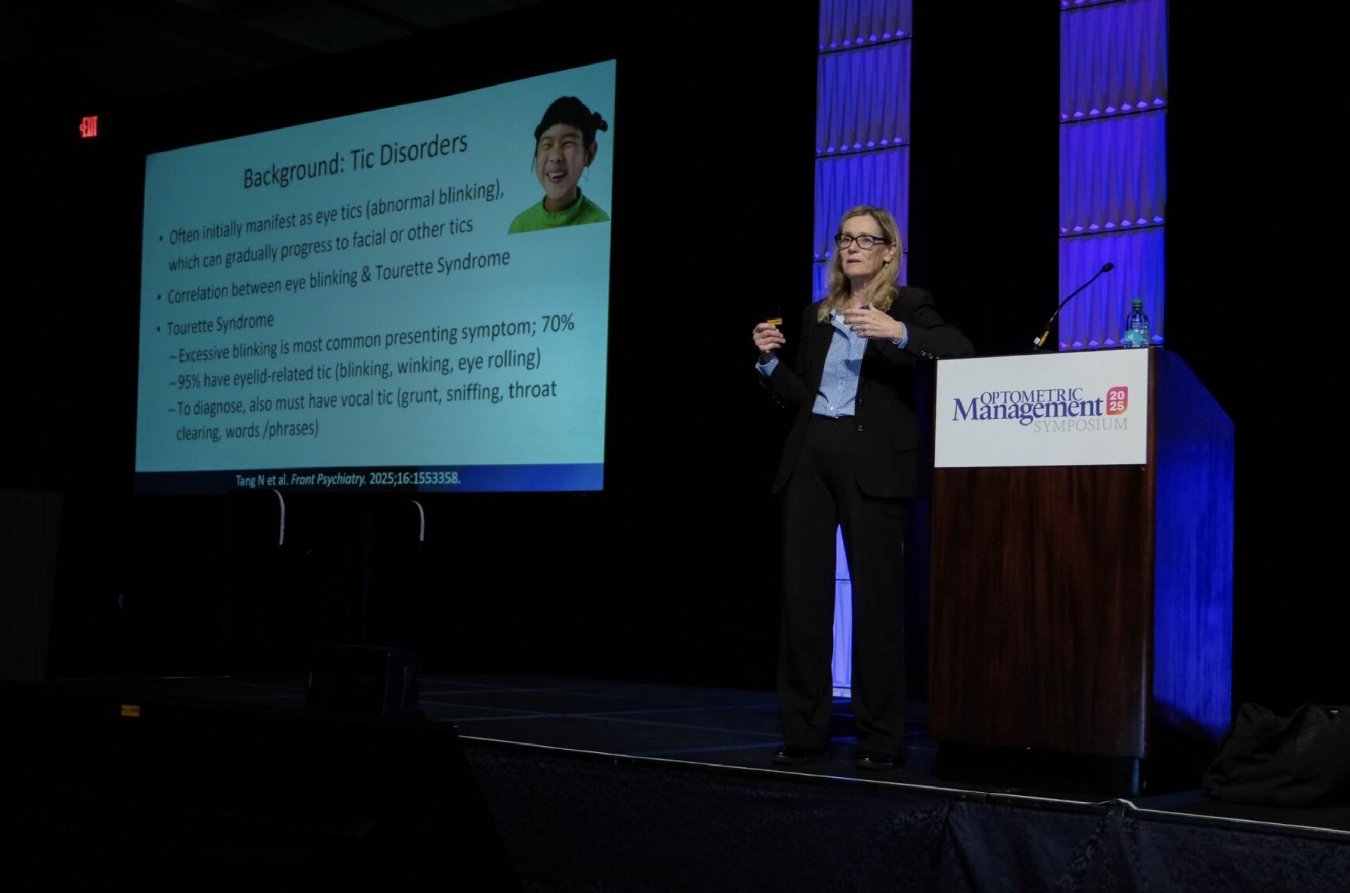 Dr. Cotter discussed, in part, how conditions, such as Tourette syndrome, can affect a child's eye during her presentation.