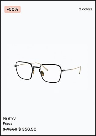 Glasses.com offers a large selection of half-off frames from designer brands.