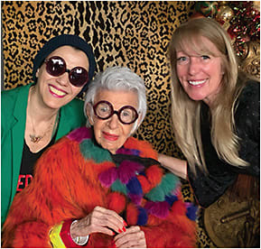 From left: Eyewear designer Selima Salaun, cover star Iris Apfel, and EB Editor-in-Chief Erinn Morgan