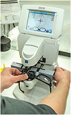Prescription eyewear getting a final quality inspection before being shipped directly to the customer.
PHOTO: JAY DASH