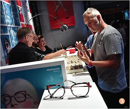 3 Visitors flocked to the Etnia Barcelona booth to see styles featured in the show&#x2019;s eyewear parades.
