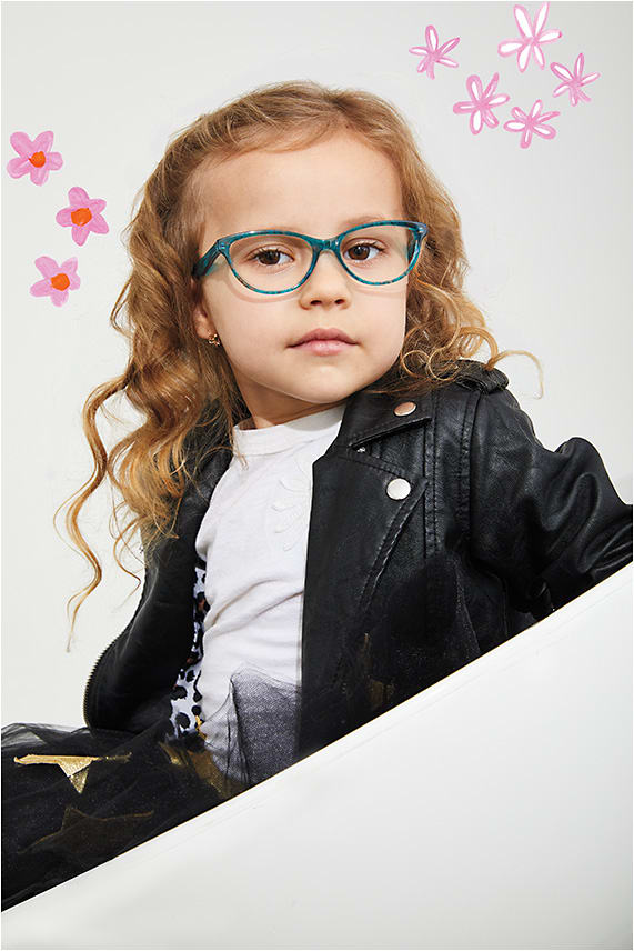 Color Play The OGI Kids OK338 from Ogi Eyewear pairs saturated color with fine details in the acetate for a sophisticated yet playful kids’ style.