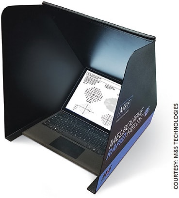 Figure 2. Melbourne Rapid Fields (MRF) is a tablet-based perimeter that can test up to 30° of field by moving its fixation target.