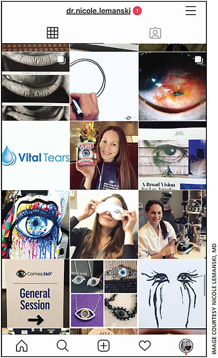 Figure 4. Dr. Lemanski uses her Instagram page to market dry eye services and provide education.