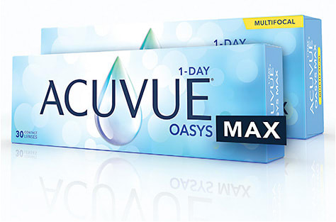 Acuvue Oasys Max contain an OptiBlue light filter.Photo courtesy of Johnson &amp; Johnson Vision