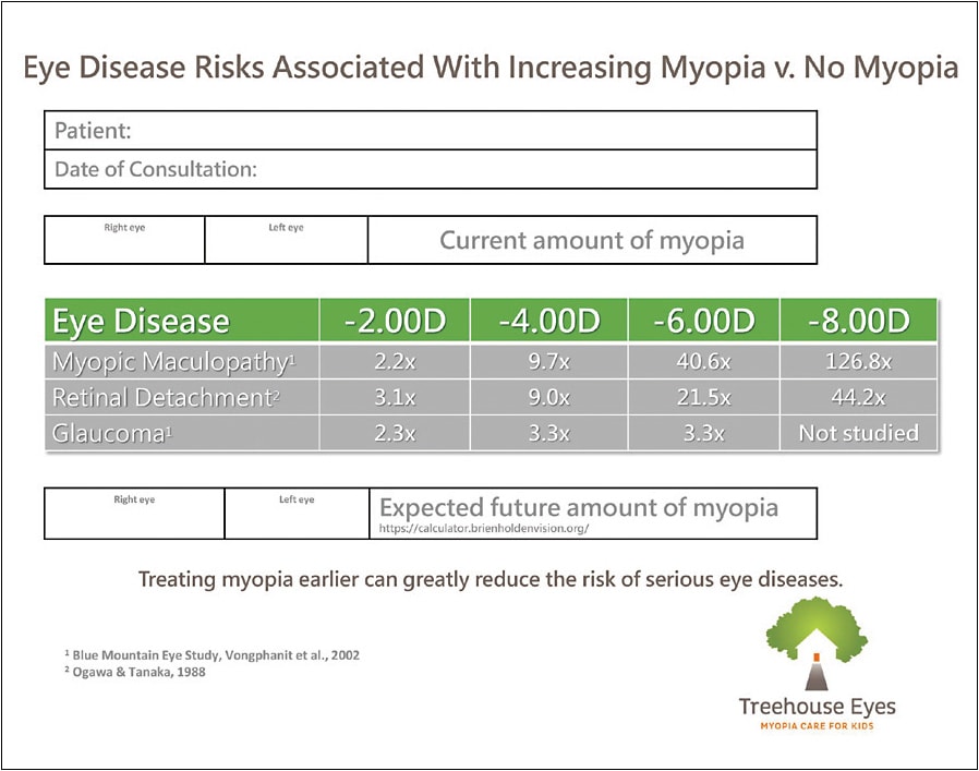 Example of the eye health risk chart. 
Image courtesy of Treehouse Eyes