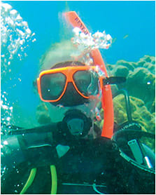 Dr. Berdahl scuba diving.Photo courtesy of Dr. Berdahl.