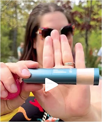 This Instagram post from Smart Eye Care features a “real” person demonstrating a sun protection product the Maine practice offers.