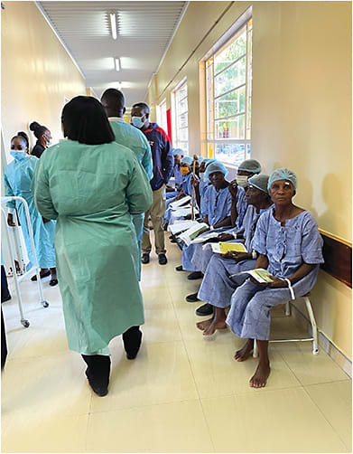 Namibians lining up for surgery.