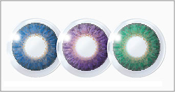 Air Optix Colors’ Gemstone Collection in True Sapphire, Amethyst, and Turquoise.