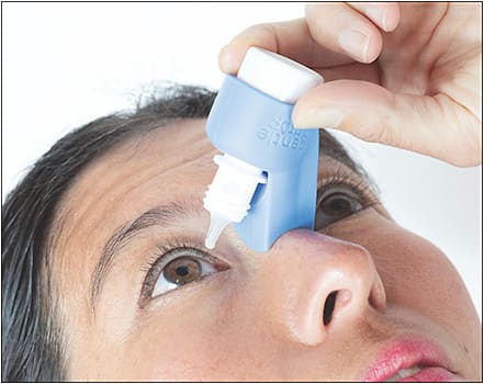 Figure 1. Patients with poor medication adherence especially benefit from individualized medical management. Eye drop aids, like the Gentledrop (Bedo Solutions; printed with permission), are underutilized and may improve adherence. Image courtesy of Robert M. Kinast, MD