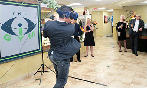 Attendees try the technology. More images can be found on DrDan2020.com. Photo courtesy of iGYM.
