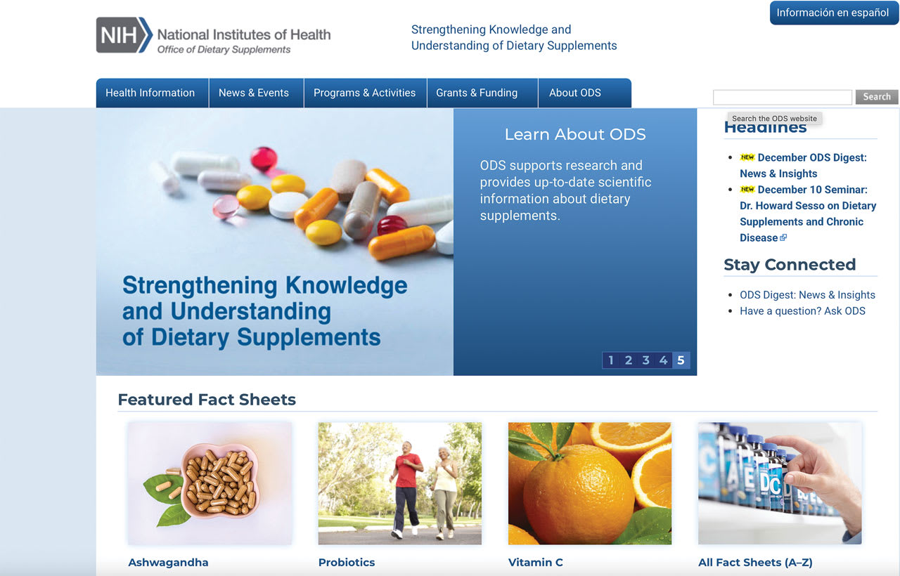 The National Institutes of Health is a resource for ONS knowledge.