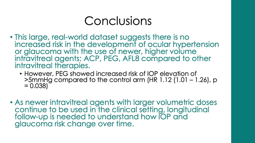 <p style="font-weight: 400;"><strong>Figure 3.</strong> Real-world data suggest that the use of higher-volume injectables do not increase a patient&rsquo;s risk of developing ocular hypertension or glaucoma.</p>