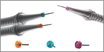 Figure 1. Microincision vitrectomy systems (MIVS) include 23-gauge, 25-gauge, and 27-gauge instruments. Image courtesy of Alcon.