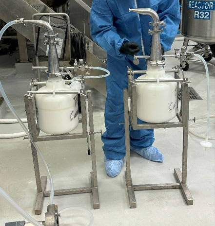 <p><strong>Figure 1. </strong>A stage in the current production of Triesence. To restart commercial manufacturing of the drug, Harrow was required to complete 3 commercial-scale process performance qualification (PPQ) batches under FDA supervision.</p>