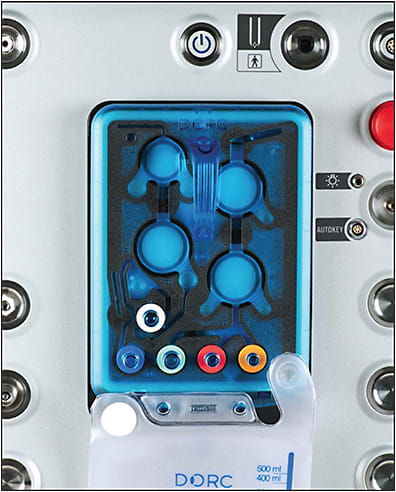 Figure 7. Eva Nexus platform with VacuFlow pump system, which offers 2 different methods for surgeons to manage fluidics: flow control and vacuum control. Image courtesy of DORC.