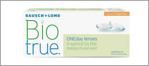 Biotrue Oneday for Astigmatism lenses are designed to maintain nearly all of their moisture to help improve all-day comfort.