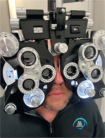 Figure 5. Take a few seconds to demonstrate vision with and without the cylinder correction and listen to your patient’s response. Demonstrating the uncorrected astigmatism and comparing it with their current spherical prescription is a powerful tool.