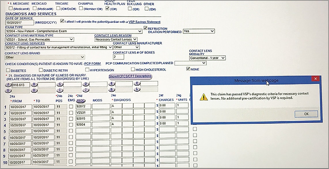 Figure 5. Coding for the patient in Case 6.