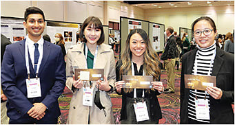 Clinical Case Report/Series (Non-optometric resident first author) winners: (left to right) Jayeshwar Nigan, Siyun Ren, Amanda Dieu, and Florencia Yeh.