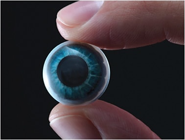 Figure 6. A smart scleral lens in development. Image courtesy of Mojo Vision.