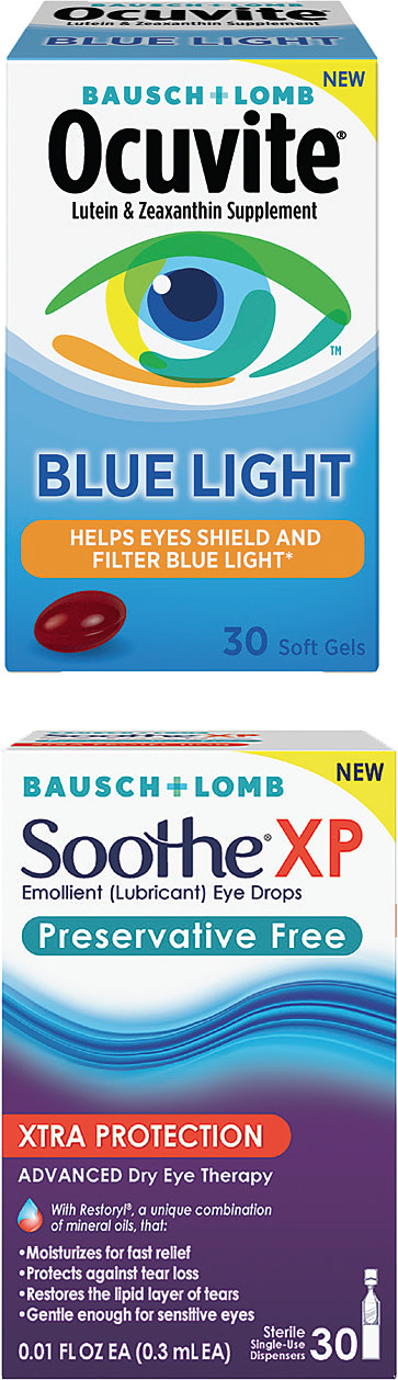 Bausch + Lomb now offers a vitamin to help protect against blue light and a preservative-free option for patients who use Soothe XP.