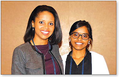 Figure 2. Research Poster Award Recipients (left to right): Drs. Anna Kaye-Logan and Rajini Peguda.