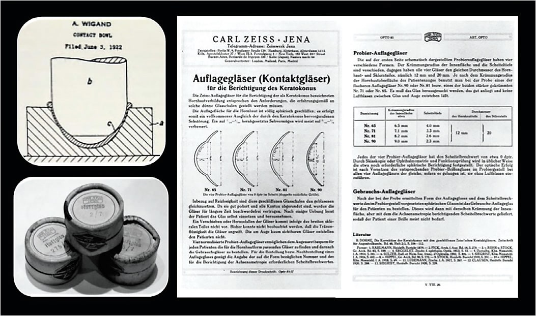 Figure 1. The ground glass lenses from the Carl Zeiss Company in Jena, Germany. Image courtesy of the Contact Lens Museum.