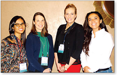 Figure 1. Clinical Case Poster Award Recipients (left to right): Drs. Melanie Frogozo, Laurel Hammang, Jessica Jose, and Patricia Flores-Rodriguez.