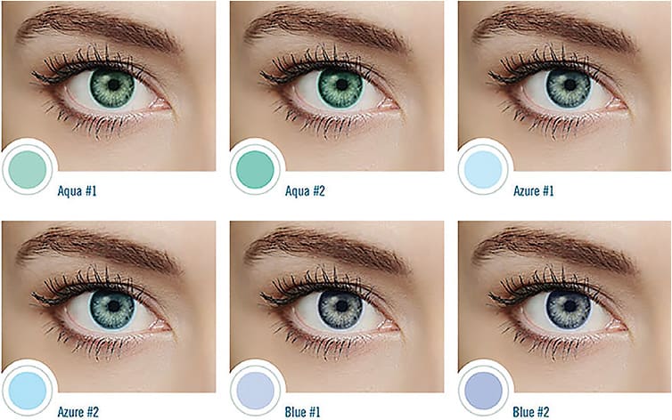 Figure 3. Examples of a transparent soft tinted lenses. 
Image courtesy of Alden Optical