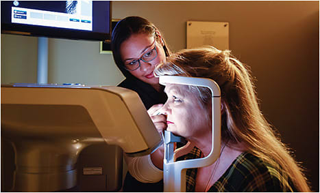 Figure 3. Highly trained technicians are a critical component of a specialty dry eye clinic. Technicians should be able to perform all diagnostic testing and describe how the tests relate to dry eye disease. Courtesy of the University of Alabama at Birmingham.