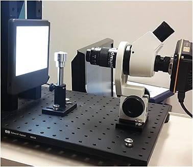 Figure 1. Display of the system used to analyze the wetting angle.