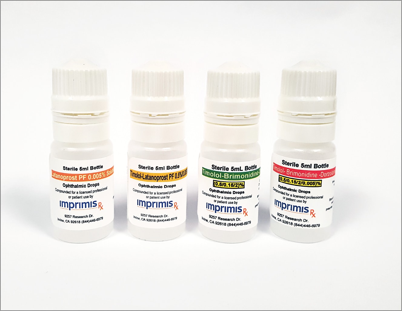 Figure 1. Imprimis worked with glaucoma specialists to develop Simple Drops, a line of preservative-free combination drops. Simple Drops are available in common formulas that are customizable to best suit each patient’s needs.