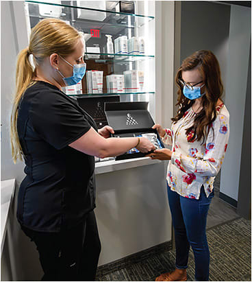 Watson Dry Eye Center dispenses a number of products for dry eye patients. Here, Christa Sorlin-Davis, COA, ophthalmic technician, discusses a line of wellness/beauty products.