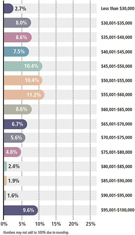 Figure 2. Gross annual income as reported by respondents