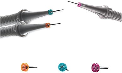 Figure 2. Microincision vitrectomy systems include 23-gauge, 25-gauge, and 27-gauge instruments. Image courtesy of Alcon.