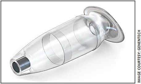 Figure 1. Genentech’s PDS is designed as a permanent, reusable, surgically placed, office-refilled drug reservoir.