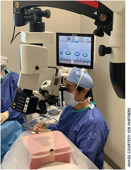 Dr. Choi performing cataract surgery in an iOR Partners-created office-based surgery suite.