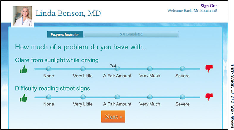 A screenshot from the MDbackline patient communication system.