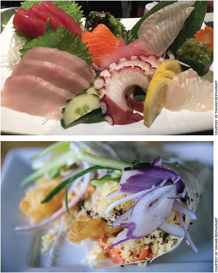 Sushi and sashimi offerings at Takami.
COURTESY OF TAKAMI RESTAURANT