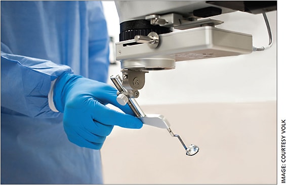 Volk Optical’s Merlin surgical system is a noncontact, indirect, wide-angle viewing system.