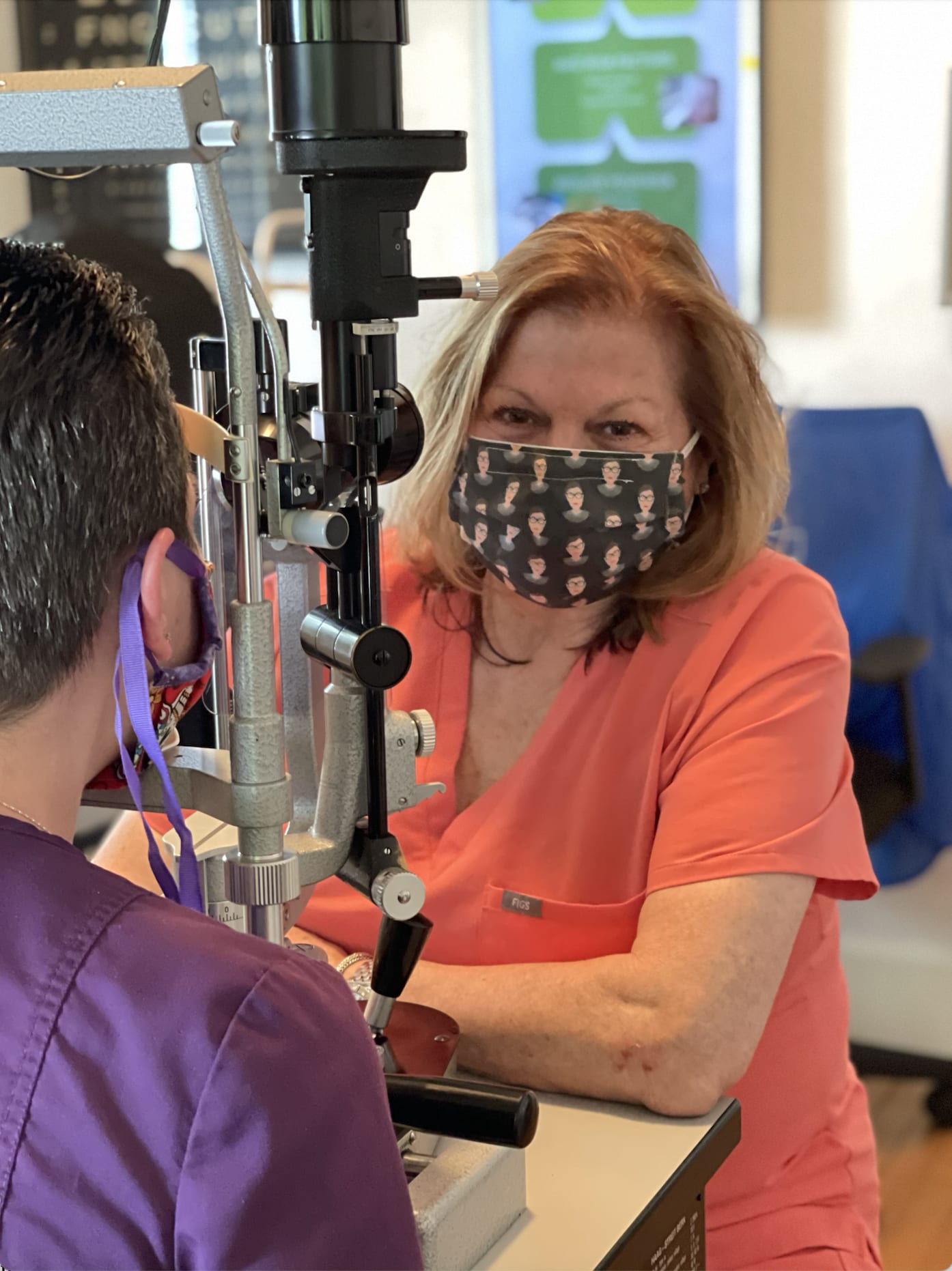 Dr. Stephenson examining a patient.