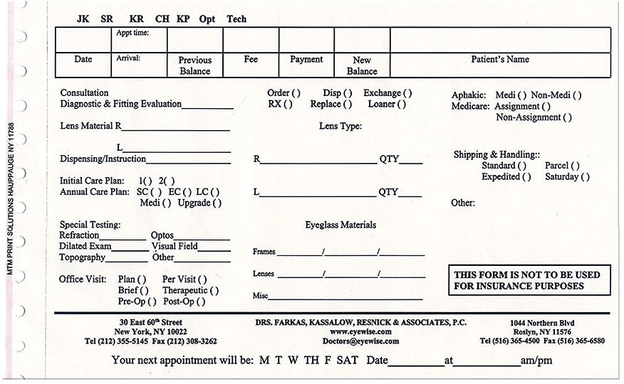 An example of an itemized fee schedule.Image courtesy of Dr. Rewsnick.