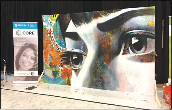 Academy 2017 attendees and artist John Park collaborated to create a mural that celebrates the Centre for Ocular Research & Education, the new name of the Centre for Contact Lens Research.
Courtesy of CORE.