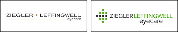 Dr. Ziegler’s practice logo old, at left, and new, at right.
Courtesy of Dave Ziegler, O.D.