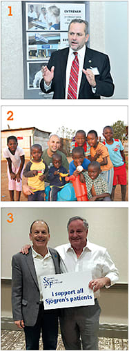 1: Dr. Aragon speaking for OGS.
2: Dr. Singh with South African kids.
3: Dr. Cohen showing support.