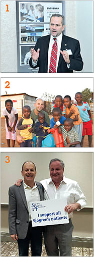 1: Dr. Aragon speaking for OGS.
2: Dr. Singh with South African kids.
3: Dr. Cohen showing support.