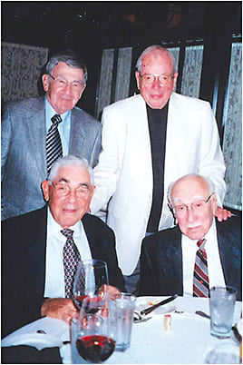 Members of optometry&#8217;s &#8220;Algonquin Round Table:&#8221; (clockwise from top left) Irving Bennett, Jack Runninger, Irvin Borish and Melvin Wolfberg&#xA;Courtesy of Irving Bennett