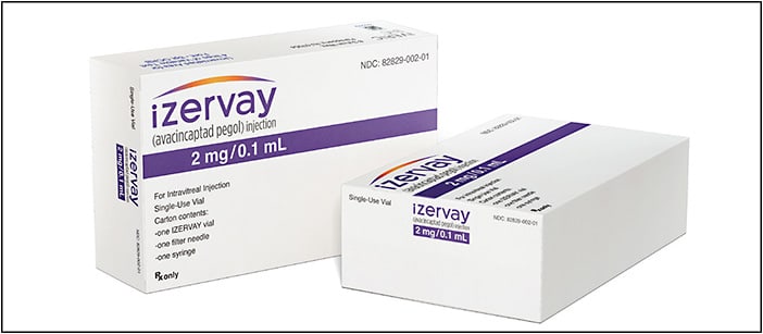 Izervay packaging. Image courtesy Iveric Bio.